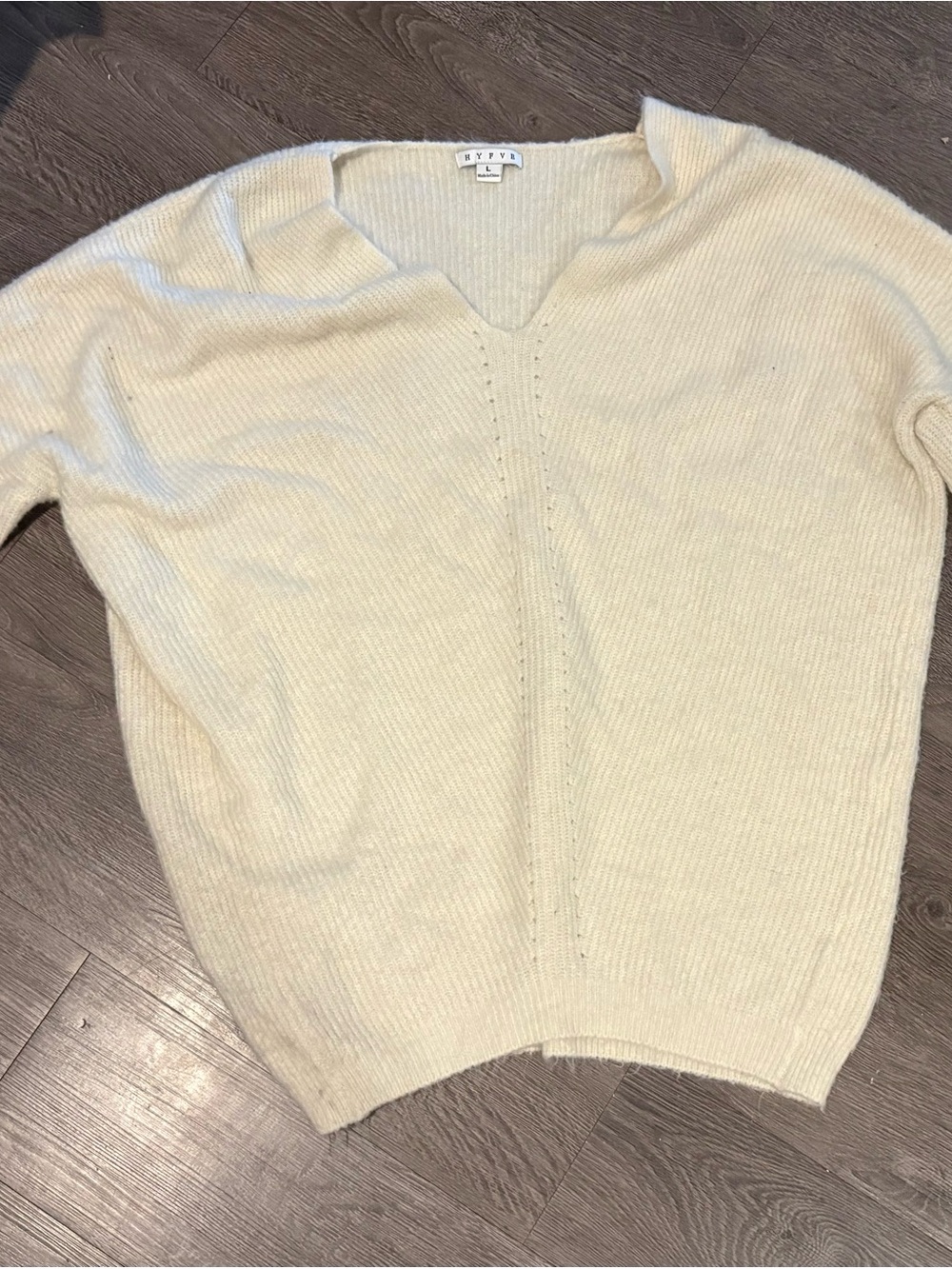 HYFVE Ivory Ribbed Knit Top